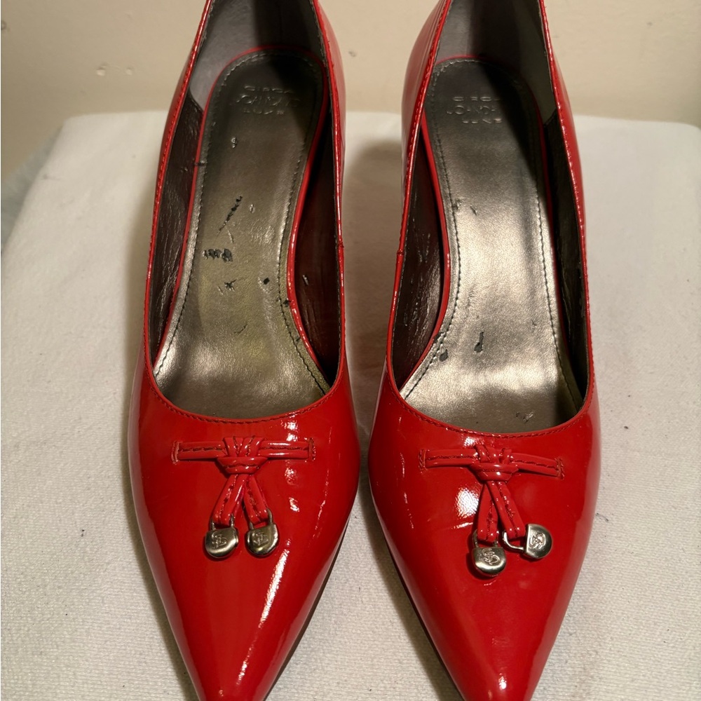 Joan & David Coral Patent Leather Heels
